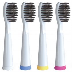 charcoal infused white replacement brush heads 4 pack